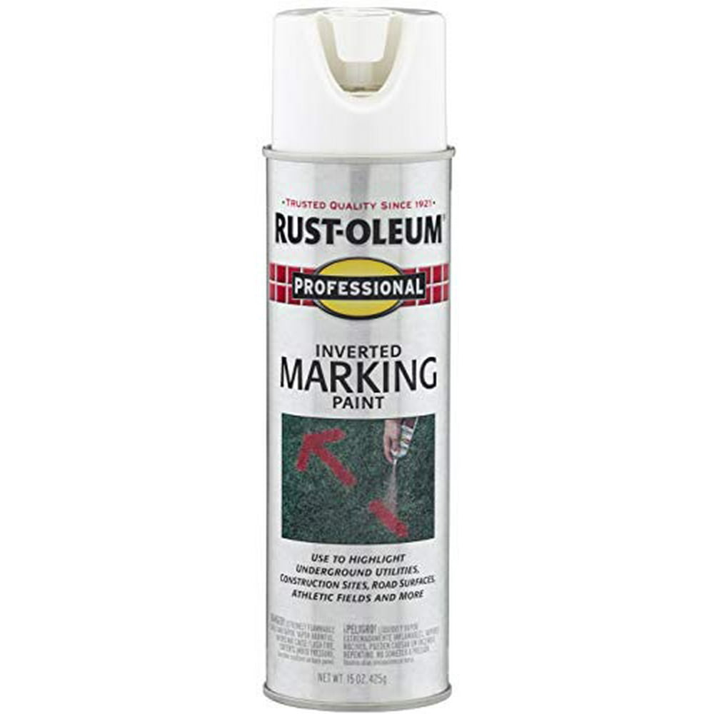 RustOleum 2592838 Professional Inverted Marking Spray Paint, 15 oz, White