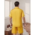 thumbnail image 4 of AceBaby Family Matching Pajamas Set Summer Solid Colors Short Sleeves Shirt and Elastic Shorts for Loungewear Soft Sleepwear, 4 of 10