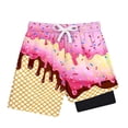 thumbnail image 4 of Elara Kids Ice Cream Print Athletic Shorts – Unisex Summer Active Shorts for Boys & Girls, Lightweight Play Shorts Ages 2-14 Pink 130, 4 of 4