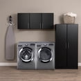thumbnail image 4 of Home Square 2 Piece Wood Wall Cabinet Set with 3 Adjustable Shelf in Black, 4 of 8
