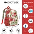 thumbnail image 3 of Floral Bloom Students Backpack - Romantic Rose and Peony Pattern with Durable Construction, Comfortable Dual Shoulder Support for School and Outdoor Use, 3 of 6