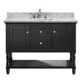 thumbnail image 3 of Julianna 48" Single Bath Vanity in Espresso with White Marble Top and Square Sink with Matching Mirror, 3 of 8