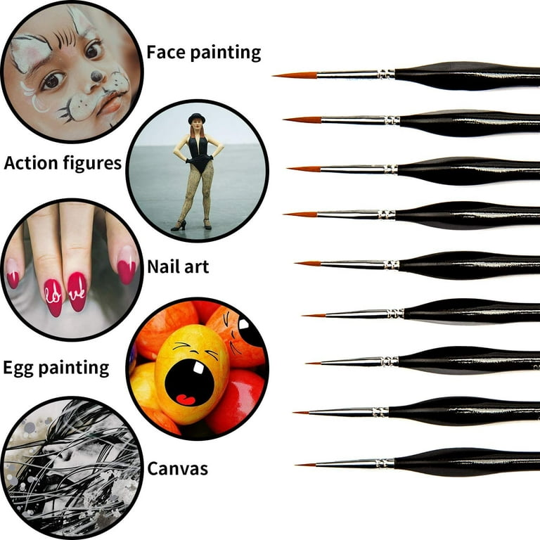Heldig 30 Flat Paint Brushes, Small Brushes In Bulk, for Detailed PaintingB  