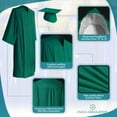 thumbnail image 6 of Endea Graduation Matte Emerald Green Graduation Gown  Cap, 6 of 9