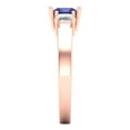 thumbnail image 3 of Three-Stone Engagement Ring for Women - 1.11ct Simulated Tanzanite in 14K Rose Gold Promise Ring, 3 of 6
