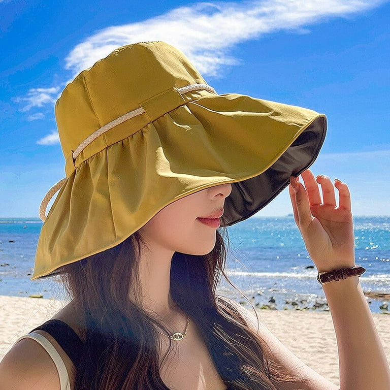 PIKADINGNIS Fashion Womens Bucket Hat Summer Solid Color Cap