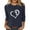 Navy, variant on GuzomFashion Womens Army Green Pet Paw & Heart Graphic Top - Soft Stretch Nylon Spandex, 3/4 Sleeve, Relaxed Fit (S-XXL),Size S