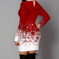 thumbnail image 4 of Vestido HUOGUO navideño con estampado de nieve maxi casual para mujer, 4 of 5