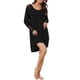 thumbnail image 1 of Camisón de manga larga con encaje para mujer INSPIRE CHIC, vestido tipo camiseta, talla XL, negro, 1 of 6