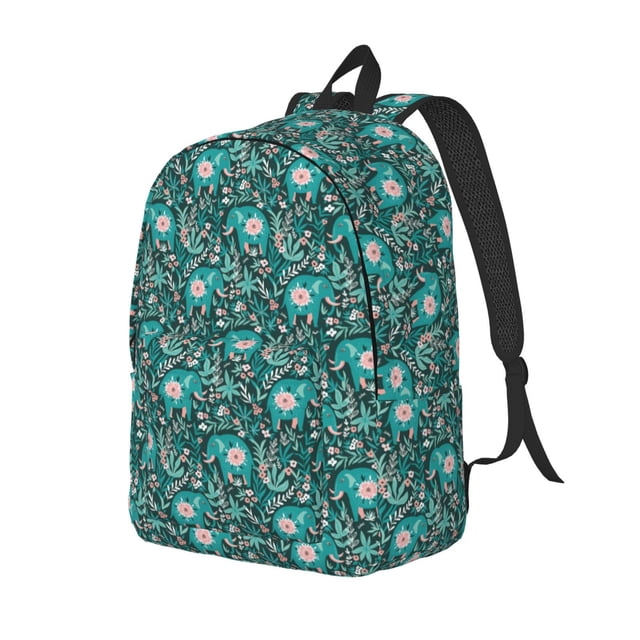 Fotbe Lephants in the Jungle Mochila de Lona con Estampado, Mochila Duradera, Mochila Versátil de Alta Calidad, Mochila Compacta Vintage-Medium