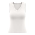 thumbnail image 5 of Alun Womens Summer V-Neck Lace Tank Tops 2026 Sleeveless Elegant Casual Trendy Going out Camisole Stretch Slim Fit Solid Color Daily Wear White XL, 5 of 5