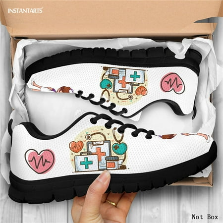 

Cute Hospital Heart Pattern Luxury Designer Women Nursing Sneaker Flats Casual Shoes For Female Walk Ladies Jogging Sneakers