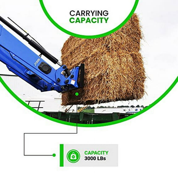 39" Hay Bale Spear 3000 LBs Capacity, C-2 Bale Spike Square Tapered Forged - 1 3/4" Conus 2, Bale Hay Spike with Hex Nut & Weld in Sleeve (1)