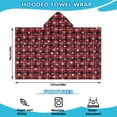 thumbnail image 2 of Red Christmas Plaid and Snowflake Pattern Hooded Bath Towel，50"x30" for Ages 3 To 12 Kids, Quick Dry Lightweight Soft Microfiber Hood Beach Towel Cover Up for Kids, 2 of 7