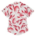 thumbnail image 3 of Hpapadks Men's Shirts Casual Lobster Lobster Print Short Sleeve Button Down Lapel Blouses Outdoor Loose Men Dress Shirt Red L, 3 of 3