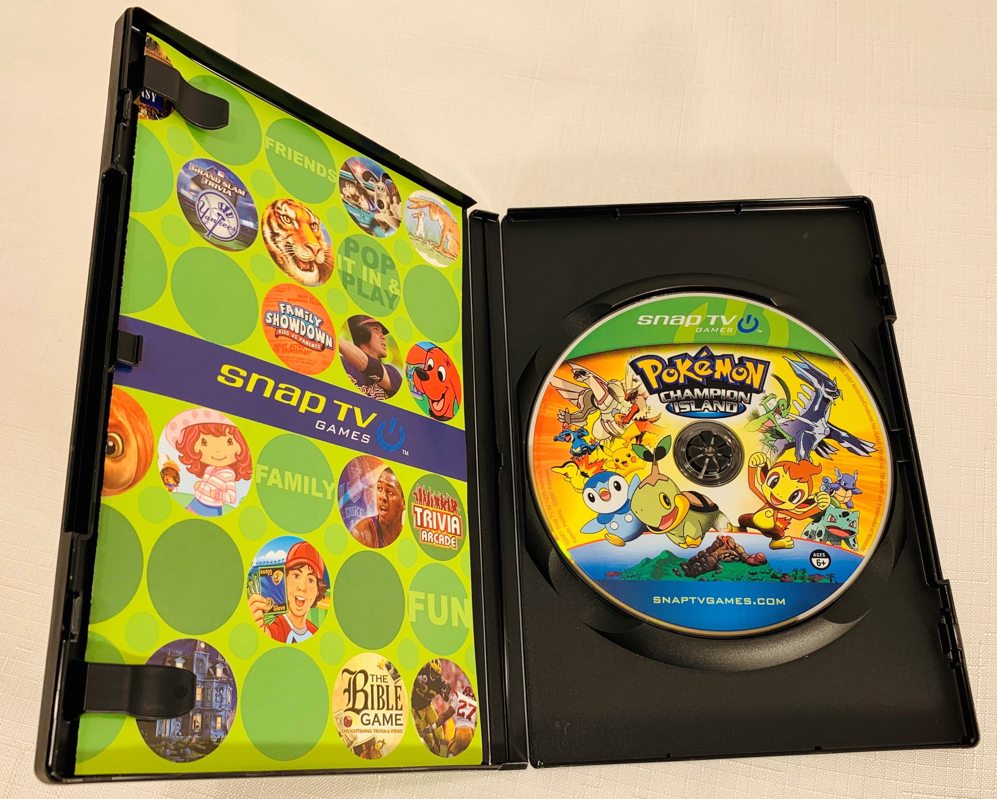 SnapTV Pokemon Champion Island DVD Board Game COMPLETE