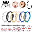 thumbnail image 2 of Anillos de titanio para la nariz G23, Clips para el cuerpo de colores mezclados, aro para mujeres y hombres, Piercing para cartílago, segmento de joyería, labio, oreja, anillo en L Tan Jianjun unisex, 2 of 2
