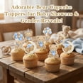 thumbnail image 4 of Cupcake Toppers JoviYofy Blue Bear Baby Shower revela el género, 4 of 8