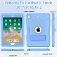 thumbnail image 4 of AVAWO Case for iPad 6th 5th Generation (9.7 inch, 2018/2017), Shockproof Protective with Built-in Stand&Pencil Holder Cover for iPad 6th/5th Gen, Air 2, Sky Blue, 4 of 7