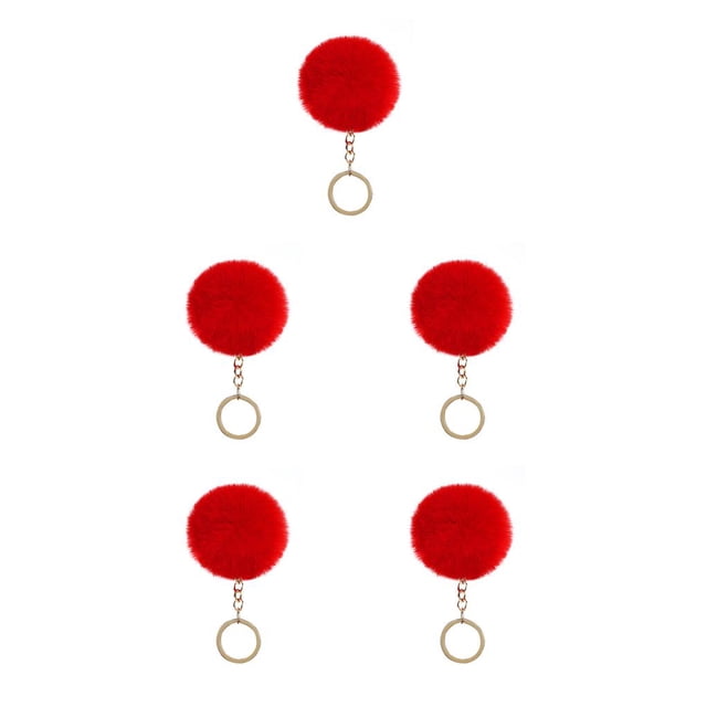 Llavero de bola peluda Naiovety Rojo 9 cm CBP347293