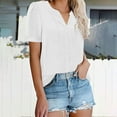 thumbnail image 5 of Uaswgudfs Elegant Women's Short Sleeve V-Neck Blouse - Lightweight Lace Trim Casual Top for Spring/Summer Daily Wear, 5 of 8
