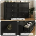 thumbnail image 5 of IDEALSOUL Black Dresser,6 Drawer Dresser for bedroom,Retro Wood Storage Cabinet for Living Room, 5 of 13