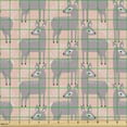 thumbnail image 2 of Ambesonne Animal Fabric by the Yard Upholstery, Forest Deer Along Branches, 10 Yards, Purple Grey Coral, 2 of 5