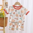 thumbnail image 2 of Ymyiu Baby Boy Summer Clothes Newborn Boys Short Sleeve T-Shirt and Shorts 2 Piece Set for Toddlers to Big Kids 3T 4T (Orange,3-4 Years), 2 of 6