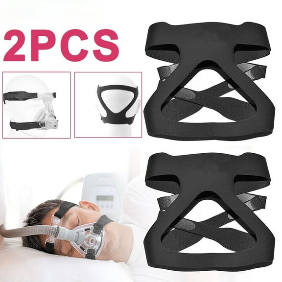 2Pcs CPAP Mask Headgear Strap, Universal CPAP Headgear Strap for ResMed Mirage Series CPAP Mask, Comfortable Durable Stretchy Material, Standard Black