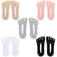 thumbnail image 1 of 5 Pairs Orthopedic Compressing Socks For Women Toe Socks Breathable Five Finger Split Toe Socks Invisible Boat Socks, 1 of 5