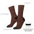 thumbnail image 4 of Logiee Dark Brown Glitter Print Adult Socks for Men & Women,Calf Socks, Ankle Socks,Boots Socks,Breathable Casual Sock,Unisex Crew Socks, 4 of 6