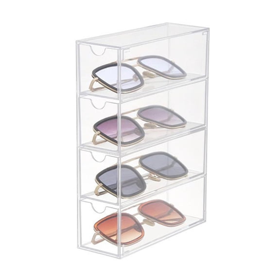 KYAIGUO Sunglasses Organizer Transparent Three-Dimensional Glasses Case Display Organizer 4 Levels Wall Mounted Collection Display Organizer