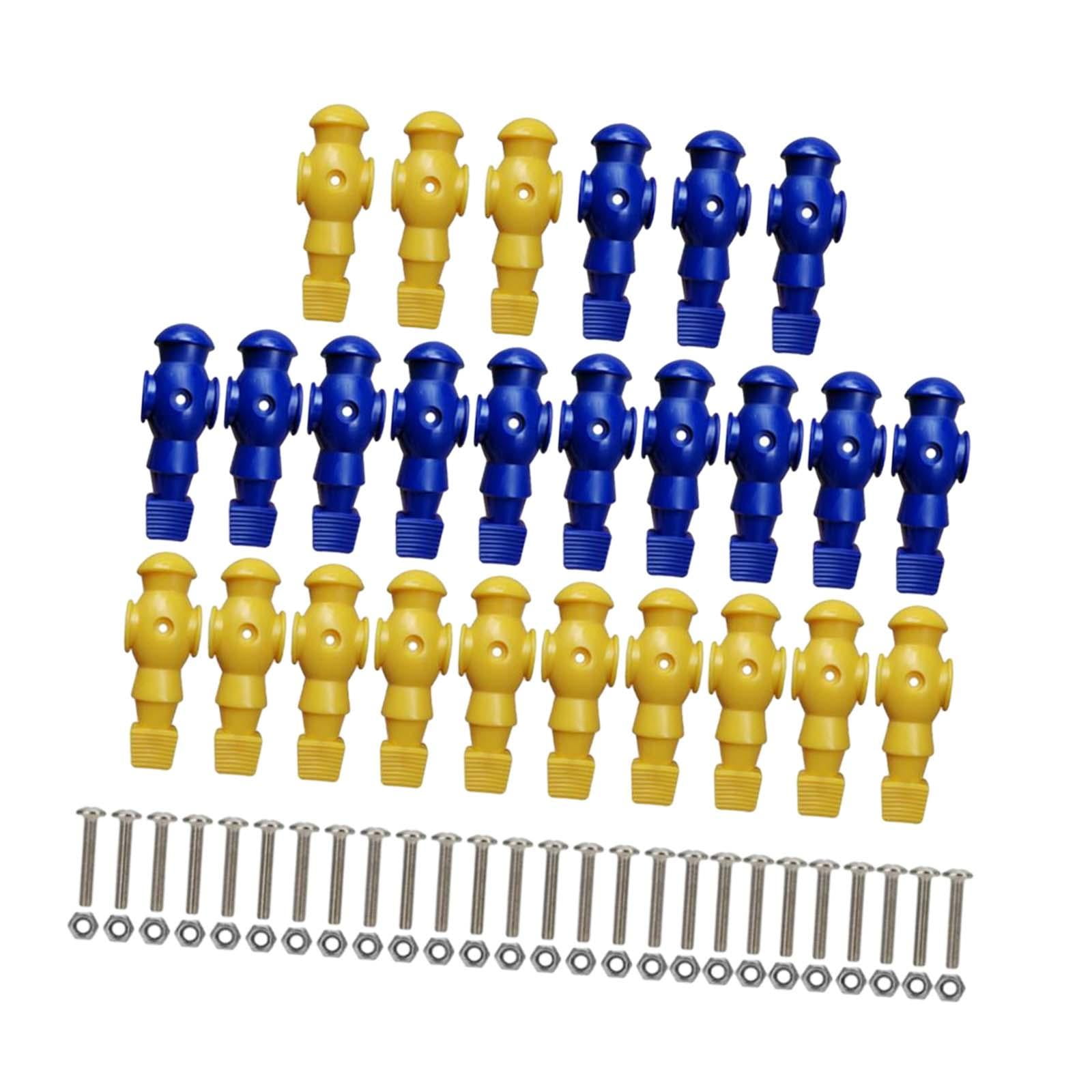 Dualoai 26 Pieces Table Soccer Foosball Men Repair Parts, Entertainment Foosball Blue Yellow