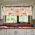 thumbnail image 3 of Yayeee Kitchen Curtains Tier Set of 2 Light Filtering 57"x24" Over Sink Window Panels, Orange Starfish, 3 of 7