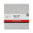 thumbnail image 3 of Mainstays Super Soft Brushed Microfiber Bed Sheet Set, Queen, Grey Stria, 4 Piece, 3 of 12