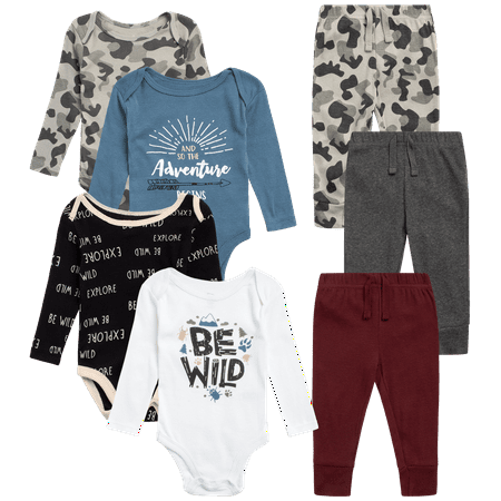

Koala Baby Boys Layette Set - 7 Piece Playwear Bodysuit and Fleece Pants (Newborn-18M)