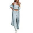 thumbnail image 1 of Sherrylily Fall Women Pajamas 3 Piece Set Crop Vest Top Loose Pants and Cardigan Knitwear Jumpsuit, 1 of 4