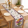 thumbnail image 3 of Table Runner 72 Inches Long for Kitchen Dining, Spring Tulips Dresser Scarf Farmhouse, Dining Table Decorations for Wedding/Parties, Colorful Flowers Botanical Butterfly Vintage 18 x 72 In, 3 of 8