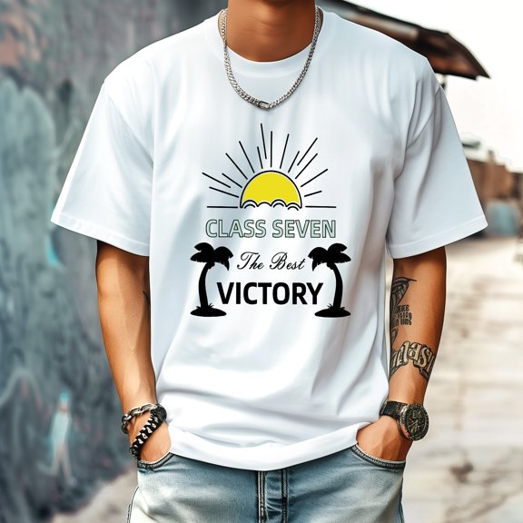 Men's T Shirt Round Neck Patterned Tee Summer New Sports Shirt Vintage Style Gift for Friends XS