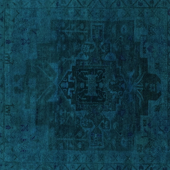 Ahgly Company Indoor Square Abstract Light Blue Modern Area Rugs, 4' Square