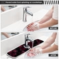 thumbnail image 5 of Black Cat Kitten Flower Sink Splash Guard for Faucet 2 Packs Faucet Absorbent Mats, Halloween Rose Red Faucet Handle Drip Catcher for Kitchen, Bathroom,Sink Mat, Dish Drying Mat, 14.9"x5.5", 5 of 7