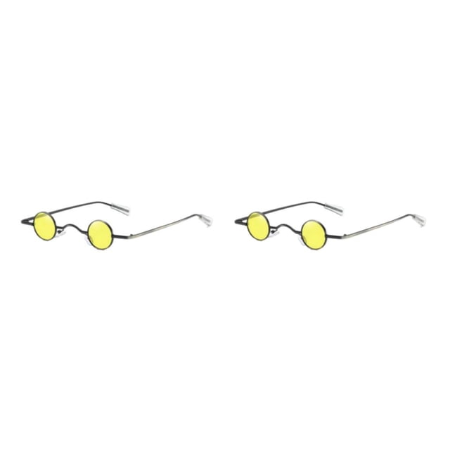 Jumpingount Gafas de sol punk unisex con marco de metal Amantes de la moda Gafas de sol Gafas Protección Amarillo de moda amarillo 2Conjunto