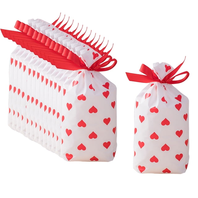 Laklulu 50 piezas paquete de cinta bolsillo pequeño paquete de bocadillos bolsa con cordón bolsa de embalaje de alimentos de galletas de caramelo