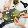 thumbnail image 4 of Garden Cutting Board, Fairies Playing in the Ruins with Flowers Blossom Butterflies Fantasy Scene, Tempered Glass Cutting and Serving Board, Wine Bottle Shape, Charcoal Green Red, by Ambesonne, 4 of 5