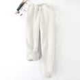 thumbnail image 2 of Khunlpohl Womens Plus Size Pants Fleece Elastic Waist Drawstring Joggers Pant with Pockets Winter Casual Solid Color Trousers, 2 of 3