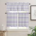 thumbnail image 2 of Light Purple Stripes Kitchen Curtains, Modern Minimalist Horizontal Lines 3-Piece Kitchen Curtain Valance and Tiers Set 24 Inch Length, Rod Pocket Half Window Curtains for Cafe Living Room Bathroom, 2 of 2