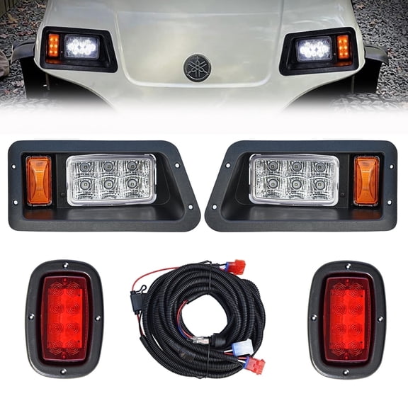 Golf Cart Light Kit Compatible for Yamaha G22 Model 12V LED Street Legal Headlight & Taillight Assembly for G14, G16, G19, or G22 Gas & Electric Golf Cart Replaces, Easy Install