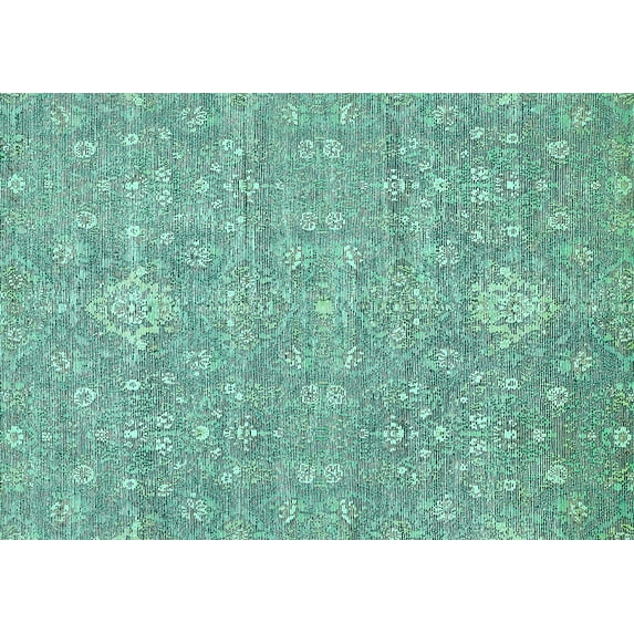 Ahgly Company Indoor Rectangle Abstract Turquoise Blue Modern Area Rugs, 8' x 10'