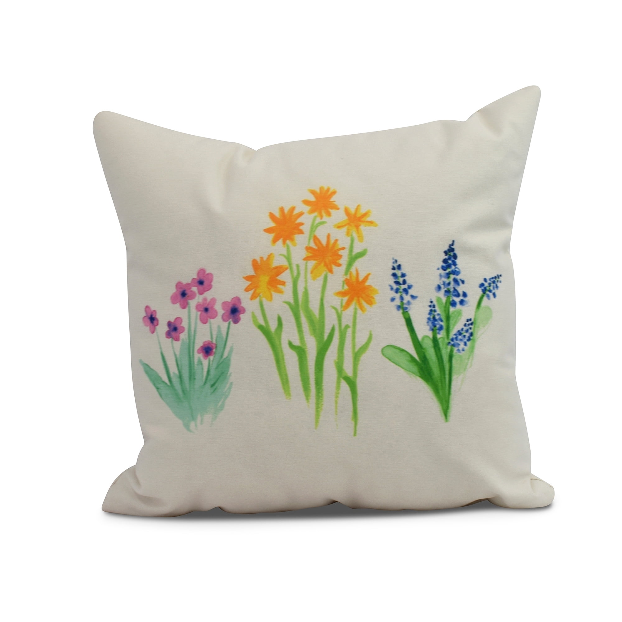 Simply Daisy, 16 x 16inch,Flower Trio Decorative Pillow,Yellow