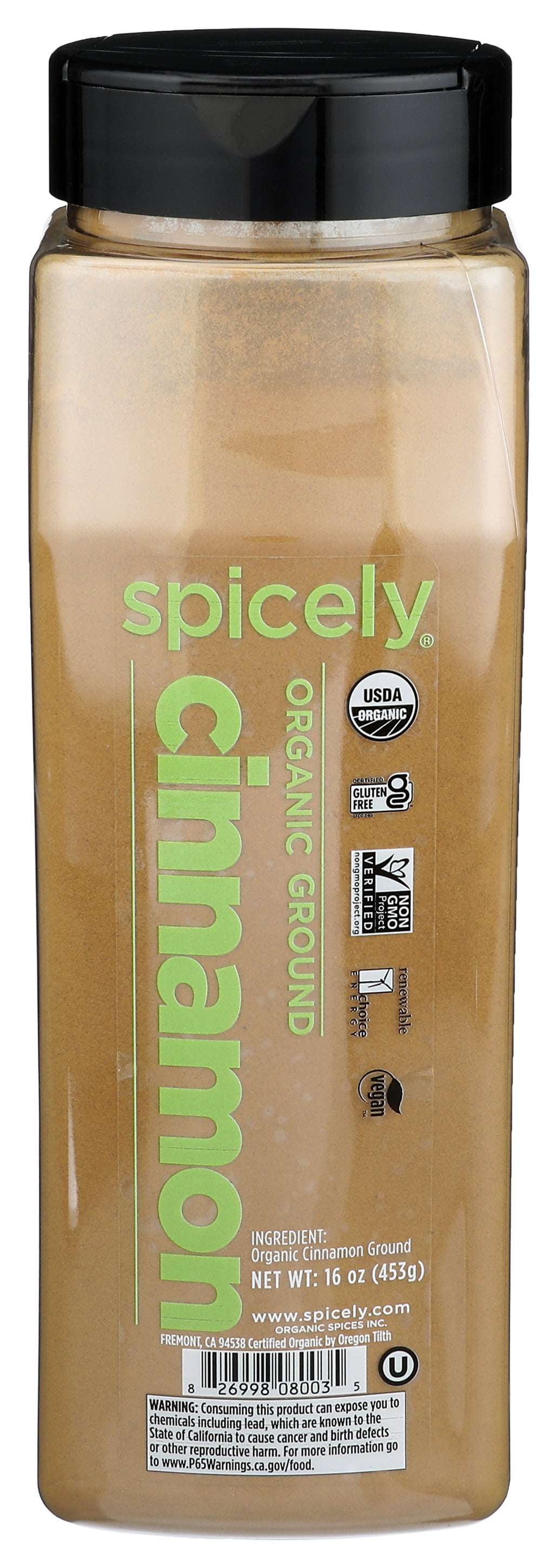 Spicely Organics Cinnamon Ground Club Size Certified Gluten Free